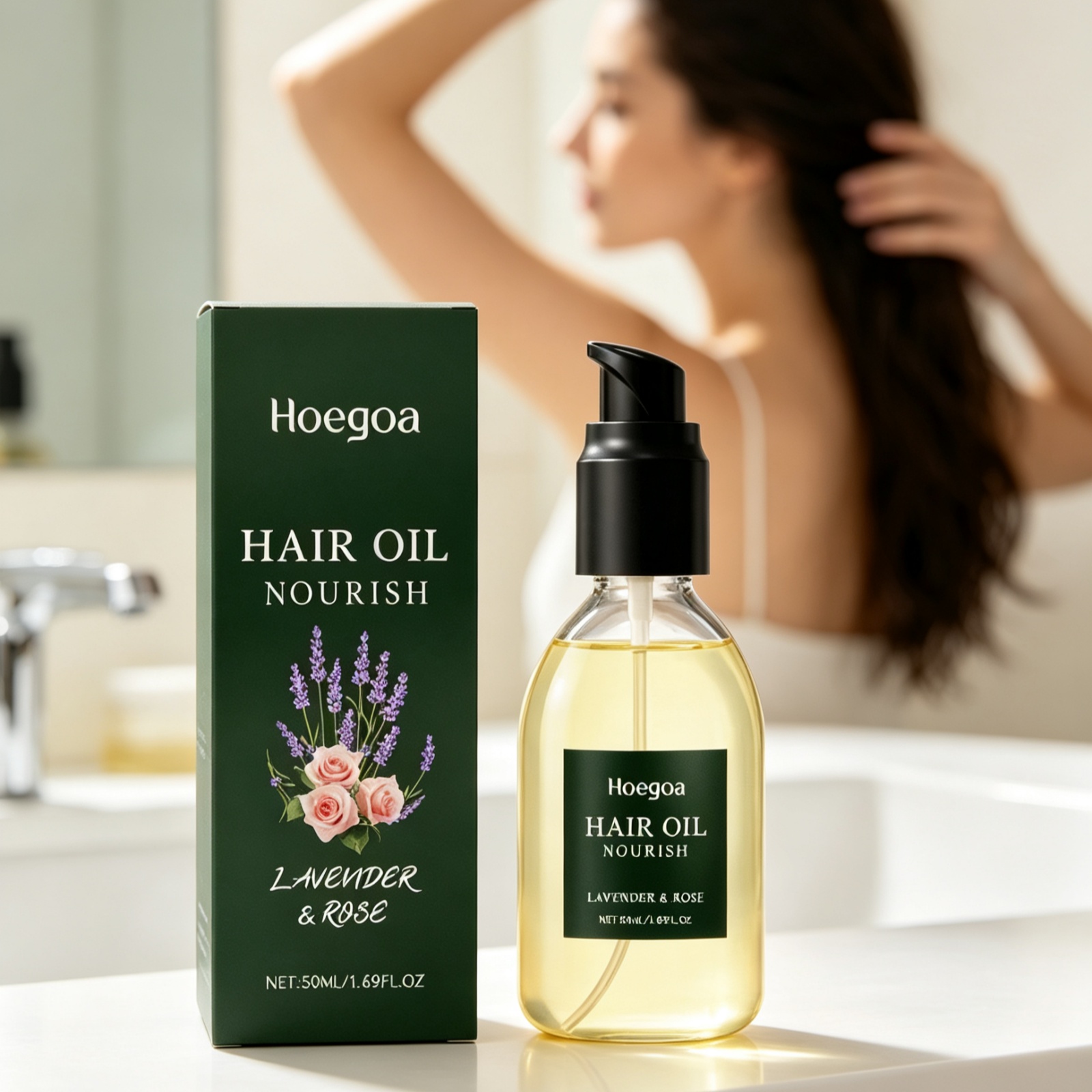 Hair Care Natural Ingredients - ﻿ Hoegoa Lavendel Rozen Haarverzorgingsolie Diepvoedende