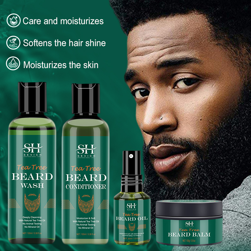 Hair Care Organic - Tea Tree Baardolie Set Voor Mannen